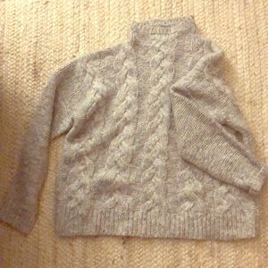 Madewell cable knit mock neck sweater